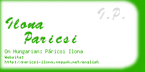 ilona paricsi business card